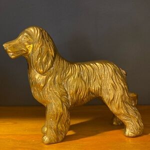 Small Brass Spaniel Dog gold decor sculpture